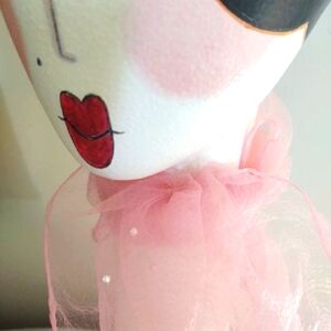 VINTAGE 🪞🪞Set of 2 Scarves~ Cream & Black + Pink & Pearl